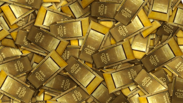 Stacked gold bullion