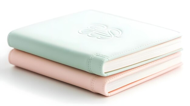 Photo stacked pastel books minimalist