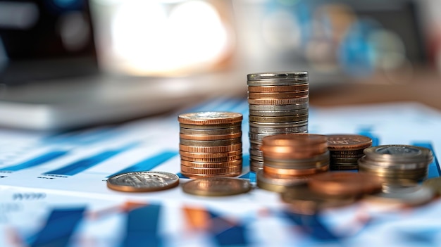 stacks of coins forming a growing bar