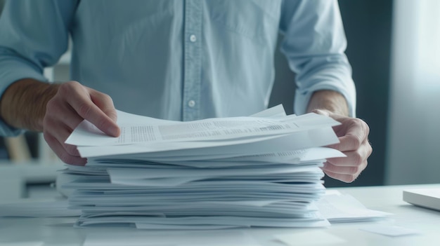 Stacks of Documents on Desk