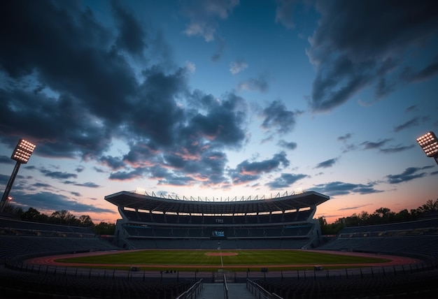 a stadium with a sign that says  stadium  on it