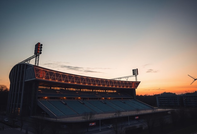 a stadium with a sign that says stadium on it