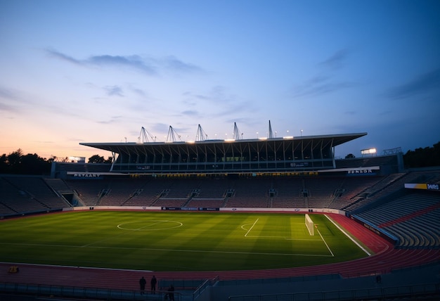 a stadium with a stadium with the word  stadium  on the side