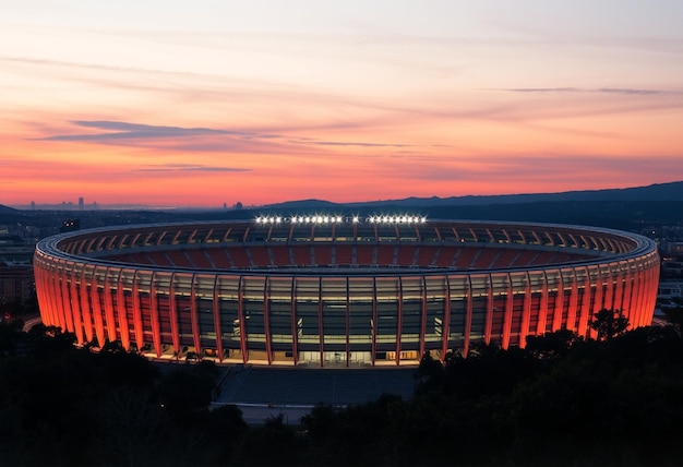 a stadium with the word grand on it