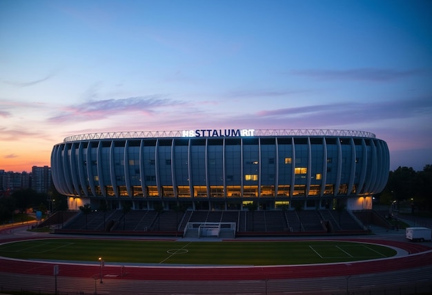 Photo a stadium with the word  outside  on it