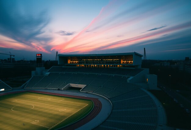 Photo a stadium with the word  soccer  on it