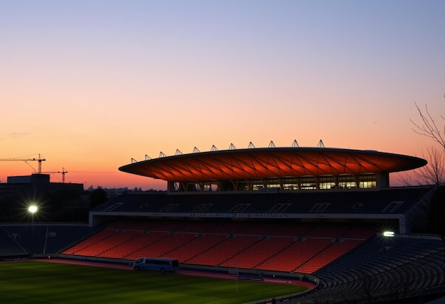 a stadium with the word stadium on the front of it