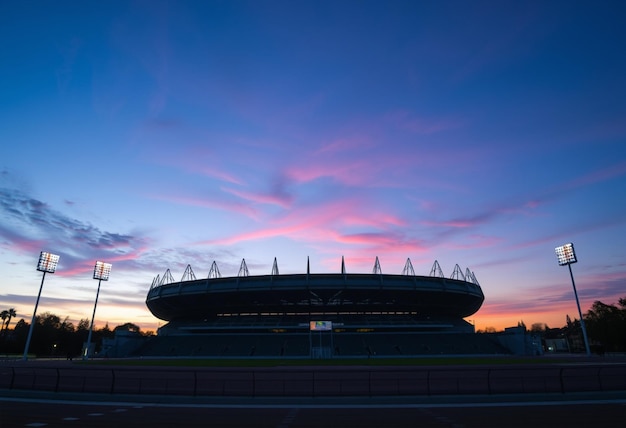 a stadium with the word  stadium  on the side of it