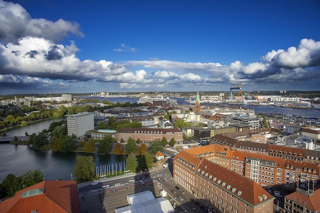 Stadt Kiel vom Rathausturm gesehen