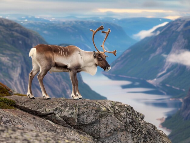 Photo stag in picturesque background