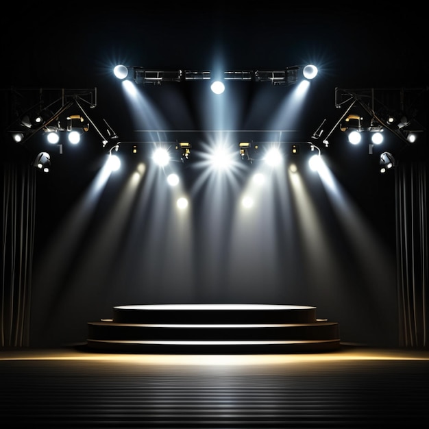 Stage setup production event nightclub concert performance neon show lighting club background