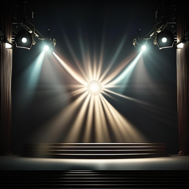 Stage setup production event nightclub concert performance neon show lighting club background