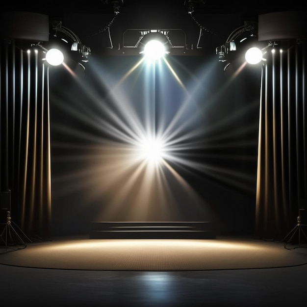 Stage setup production event nightclub concert performance neon show lighting club background