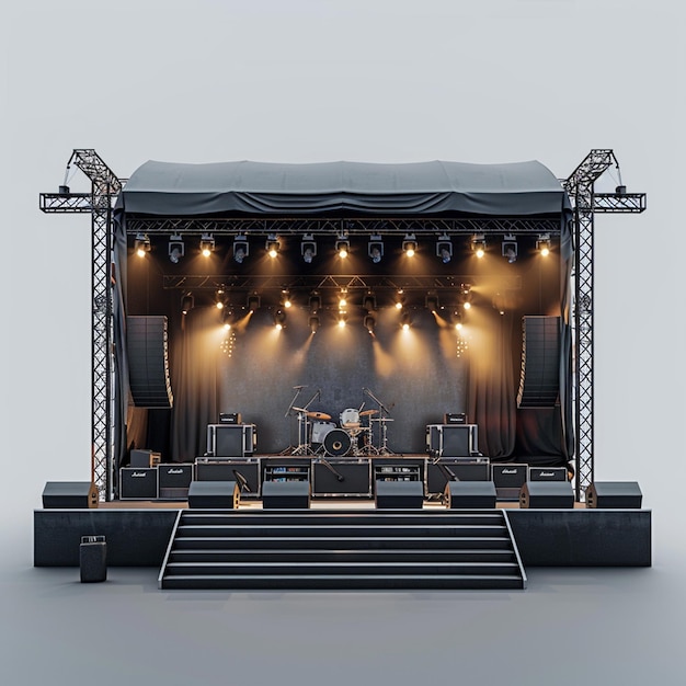 a stage with a band on it