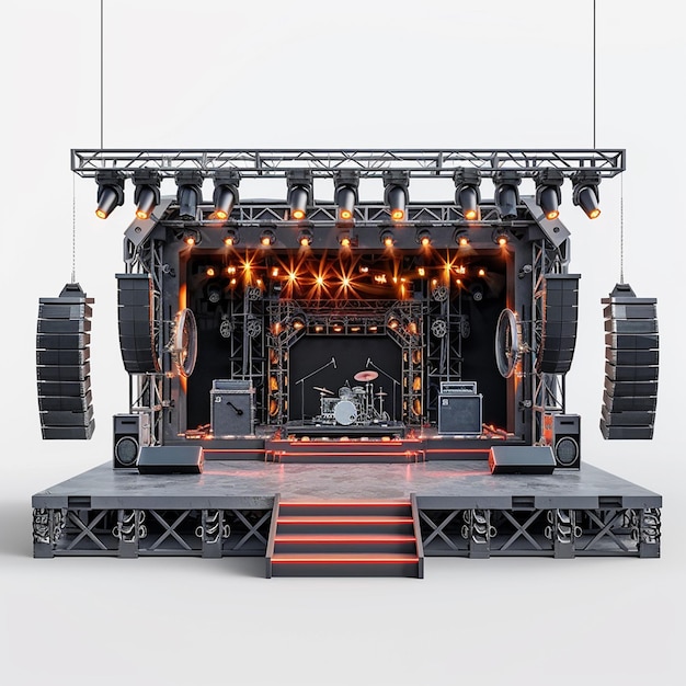 a stage with a band on it