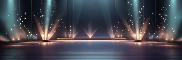 Stage with colorful lighting AIgenerated