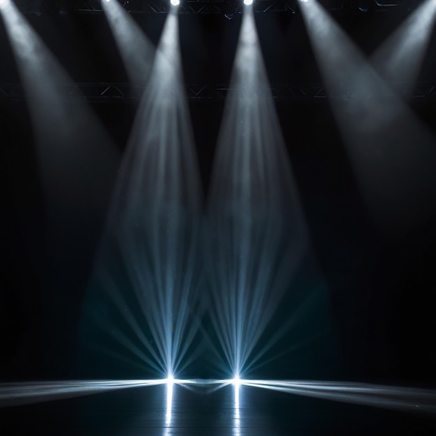 a stage with lights and a spotlight on it