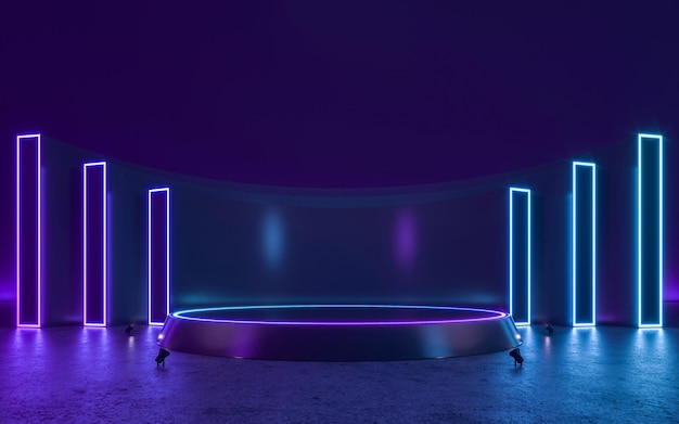 Stage With Neon Light