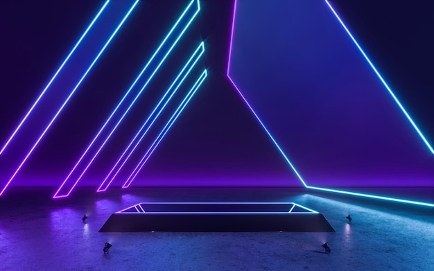 Stage With Neon Light