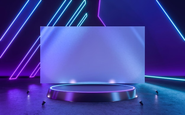 Stage With Neon Light