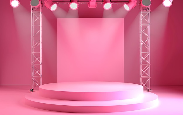 a stage with a pink stage with a stage for a pink stage