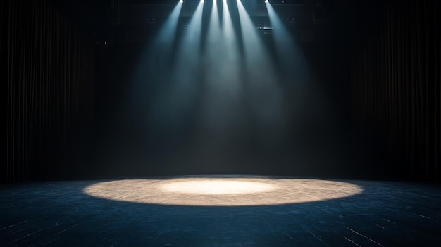 Photo a stage with a spotlight on it and a light on the bottom