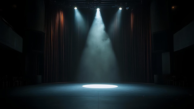 a stage with a spotlight on it and a spotlight on it