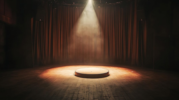 a stage with a spotlight on it and a spotlight on the left