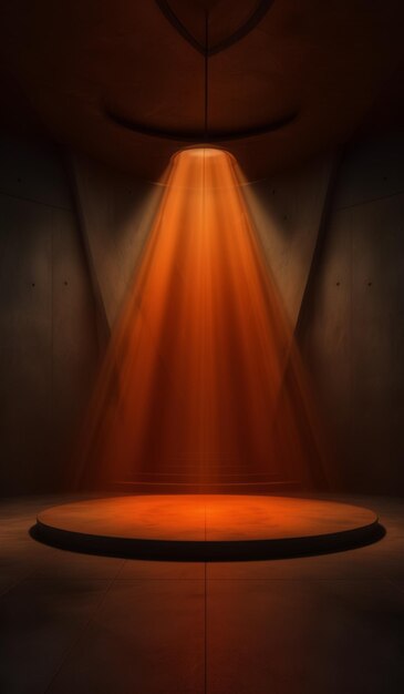 Photo a stage with a spotlight on it and a stage with a red light behind it