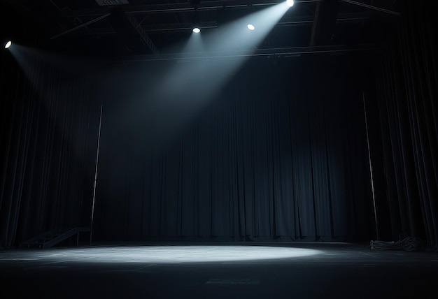 a stage with a spotlight and a spotlight on it