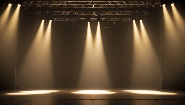 Photo a stage with a stage with lights on it and a stage with a light on it