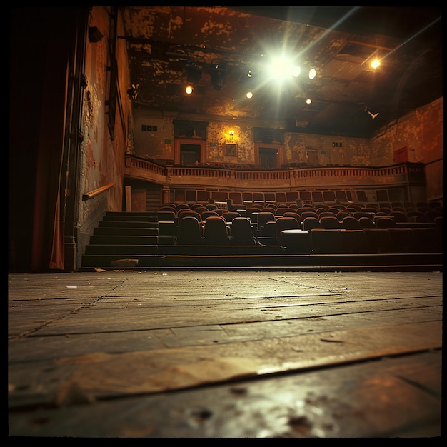 Photo a stage with a stage with a sign that says quot the theater quot