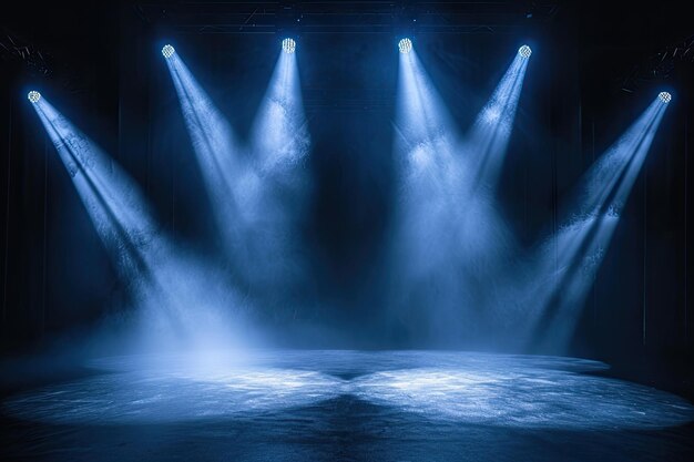 Photo stage with three spotlights