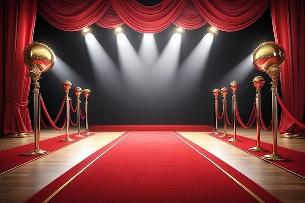 stage withred carpet3d render