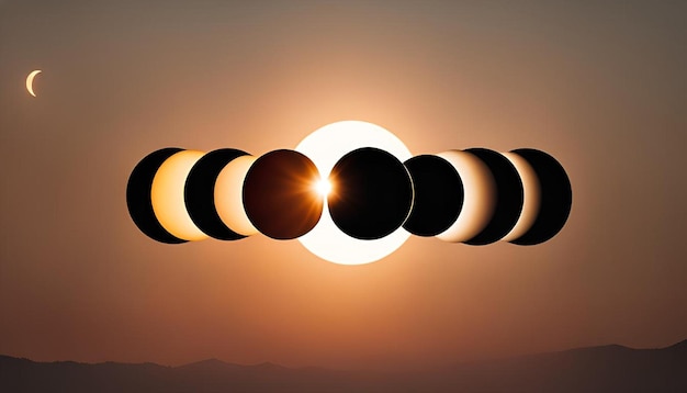 Photo stages of eclipse of sun