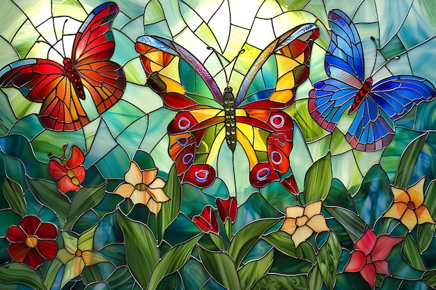 Stained Glass Butterfly Design