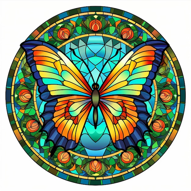 Stained Glass Butterfly Shape