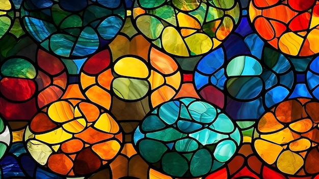 Stained glass texture colorful perfect for web design background or wallpaper generative AI