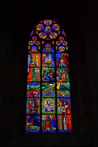 Stained glass in Votivkirche in Vienna