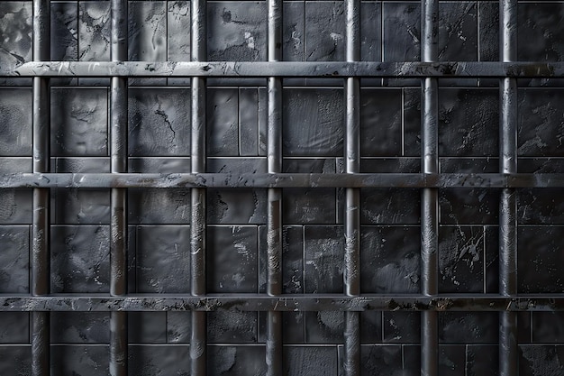 Photo stainless prison bars isolated on transparent background