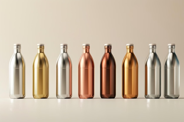 Photo stainless steel bottles with different colors