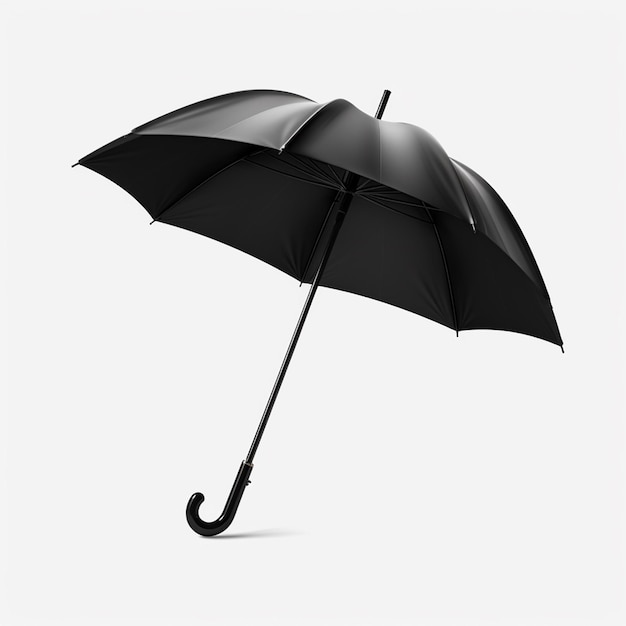 Stainless Steel Handle Folding Umbrella Black