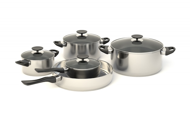 Stainless steel pots and pans