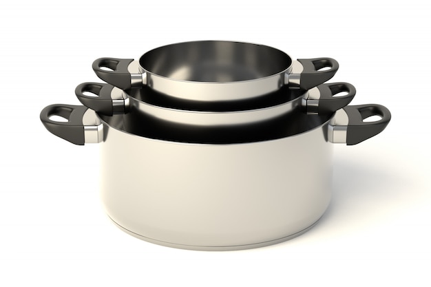 Stainless steel pots set of three