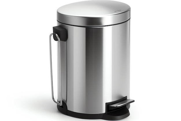 Stainless steel trash can with a foot pedal