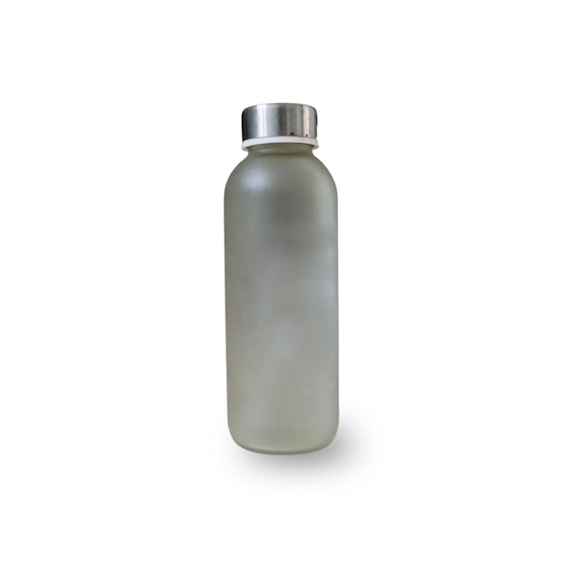 Stainless tumbler on white background