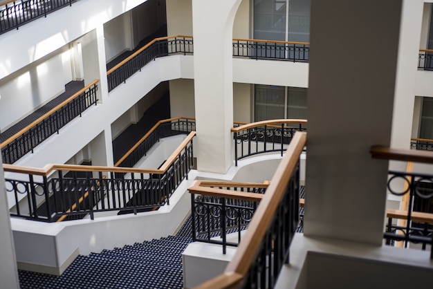 Staircase inside a multi-storey building.