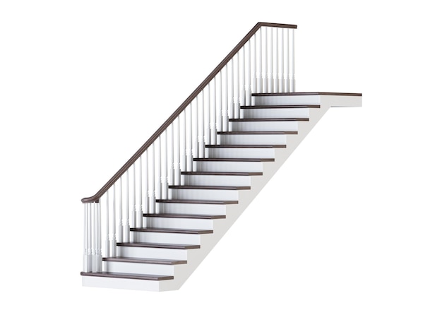 Staircase on a white background. 3D rendering.