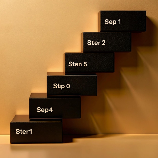 Photo a staircase with a step that says quot step quot on it