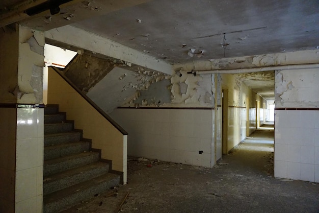 The stairs in the building are from the old hospital.